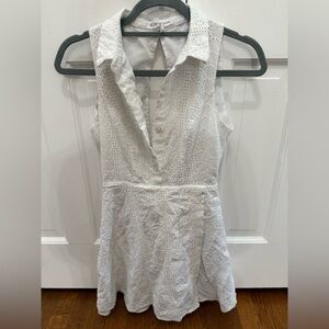 White Eyelet Sleeveless Dress